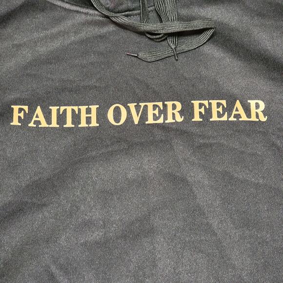 Faith Over Fear Black Unisex Hoodie "Psalms 118:6" - Size Large - Picture 5 of 7